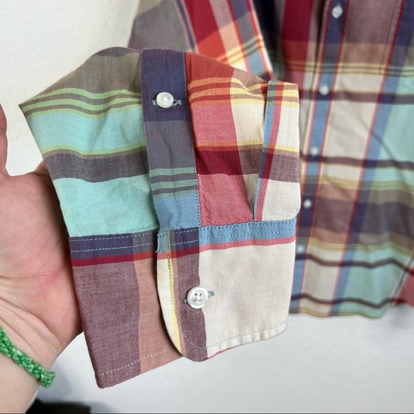 J Crew Madras Plaid Button Front Shirt - Picture 3 of 6